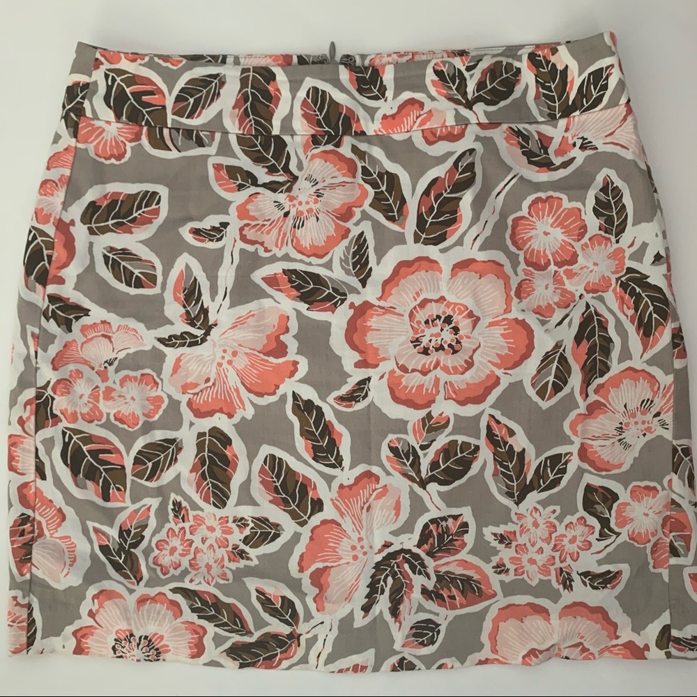 Loft Floral Cotton Mini Skirt
